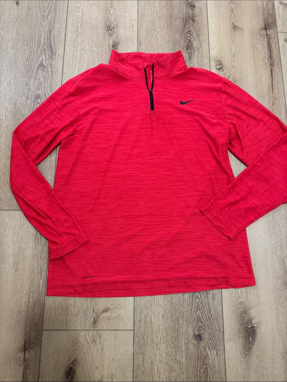 Nike Red Heather Quarter-Zip Performance Pullover